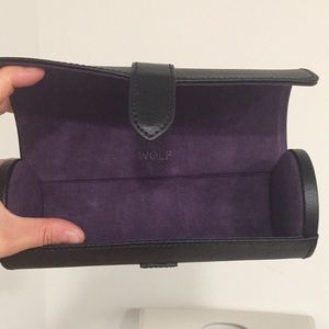 Leather watch holder with dust bag